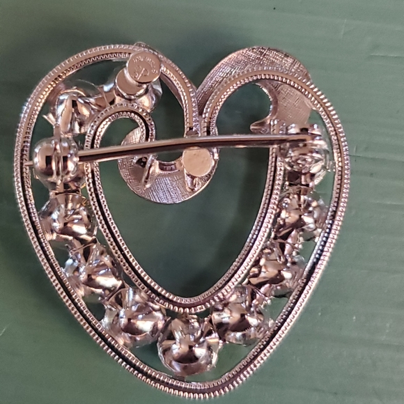 Vintage Sterling Silver Heart Brooch - Picture 3 of 4
